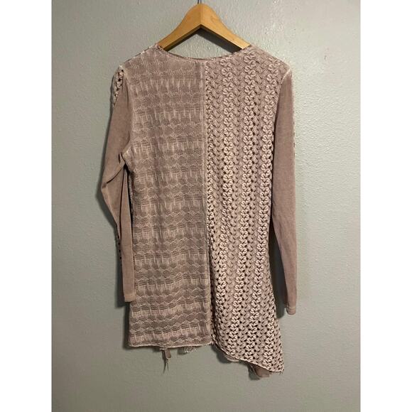 Feratelli Sweater Womens Small Crochet Knit Asymmetrical Boho Pullover Fairy Y2K - Picture 4 of 7